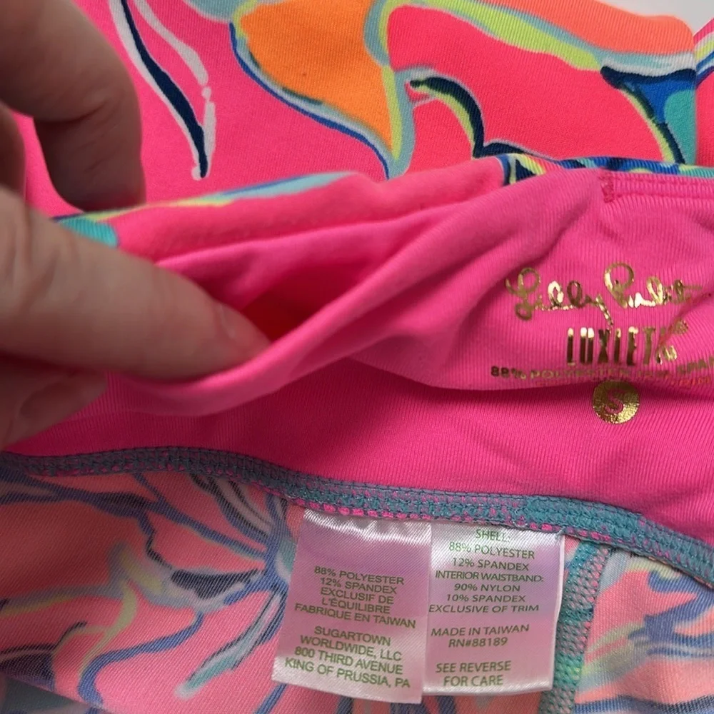 Lilly Pulitzer Luxletic Weekender Crop Leggings vibrant Floral Print EUC Small - Picture 6 of 7